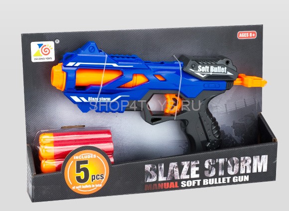 Бластер ''BlazeStorm'' механический с мягкими МЕГАпулями - ZC7108 Бластер ''BlazeStorm'' механический с мягкими МЕГАпулями - ZC7108