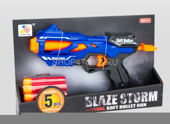 Бластер ''BlazeStorm'' механический с мягкими МЕГАпулями - ZC7108 Бластер ''BlazeStorm'' механический с мягкими МЕГАпулями - ZC7108