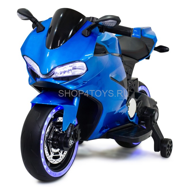 Детский электромотоцикл Ducati Blue (12V, EVA, ручка газа) - FT-1628-SP-BLUE Детский электромотоцикл Ducati Blue (12V, EVA, ручка газа) - FT-1628-SP-BLUE