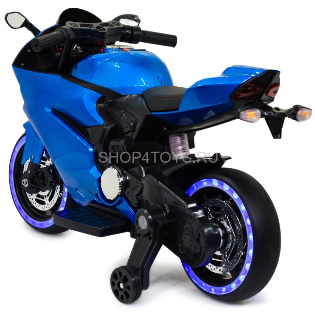 Детский электромотоцикл Ducati Blue (12V, EVA, ручка газа) - FT-1628-SP-BLUE Детский электромотоцикл Ducati Blue (12V, EVA, ручка газа) - FT-1628-SP-BLUE