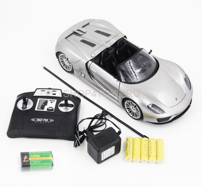 Радиоуправляемая машина Porsche 918 Spider Silver 1:14 - 2246J-S Радиоуправляемая машина Porsche 918 Spider Silver 1:14 - 2246J-S