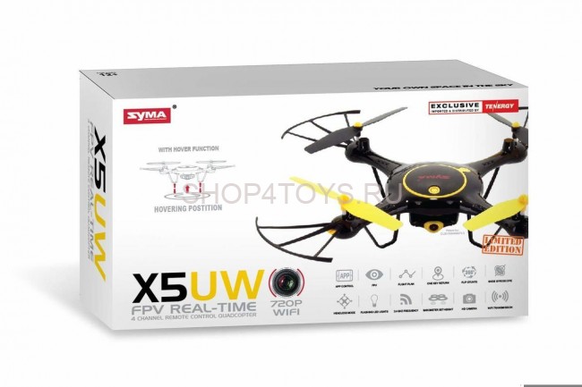 Радиоуправляемый квадрокоптер Syma X5UW FPV RTF 2.4G - X5UW-BLACK Радиоуправляемый квадрокоптер Syma X5UW FPV RTF 2.4G - X5UW-BLACK